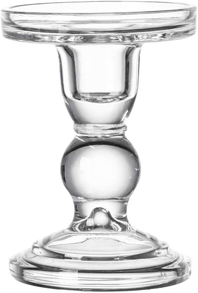 Candelabro cristal transparente decoración hogar boda 3.5pulg