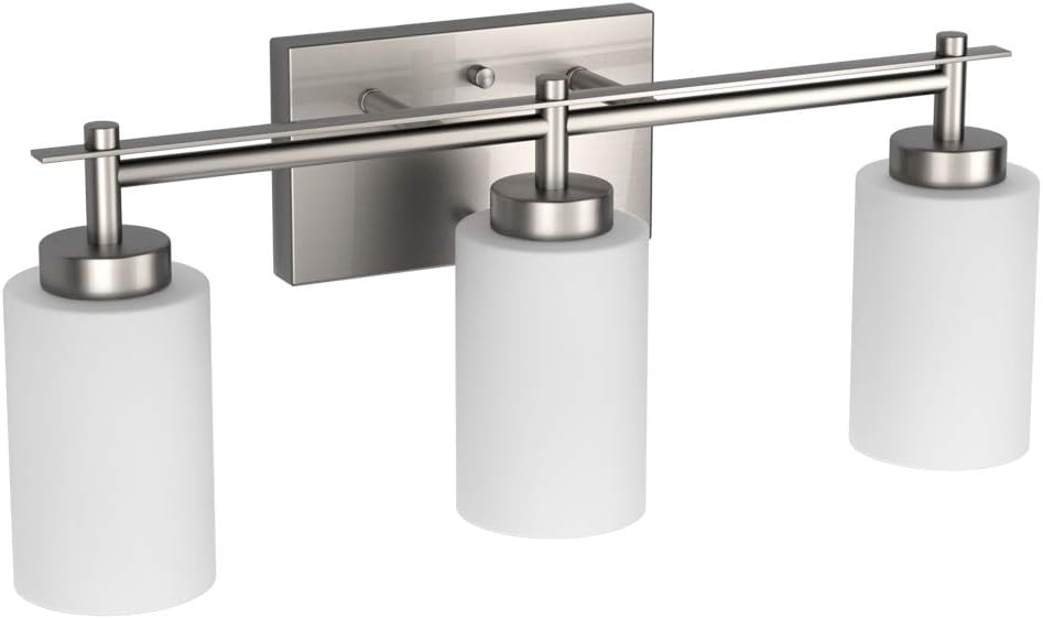 Lámpara tocador baño níquel cepillado 3 luces