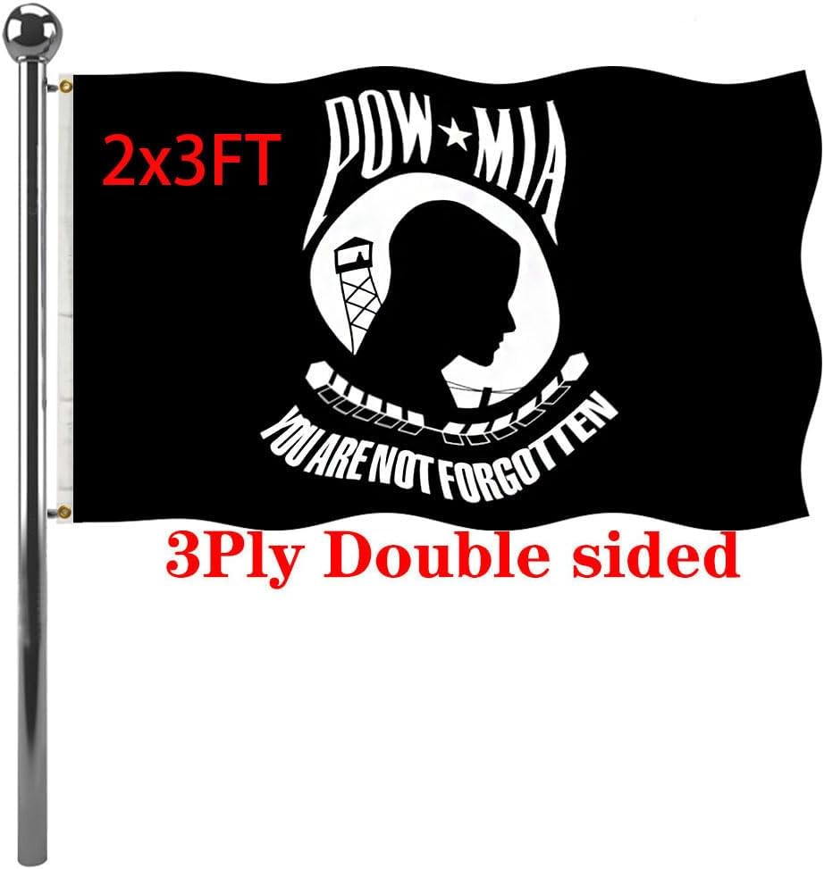 Bandera militar POW/MIA doble cara 2x3ft 220D con ojales