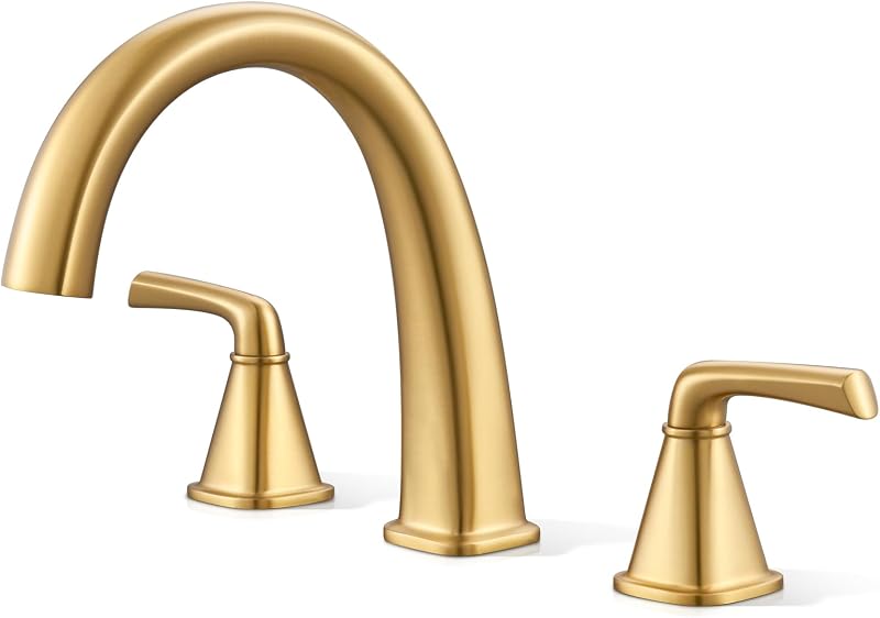 Set llave bañera latón sólido 2 manijas 3 agujeros