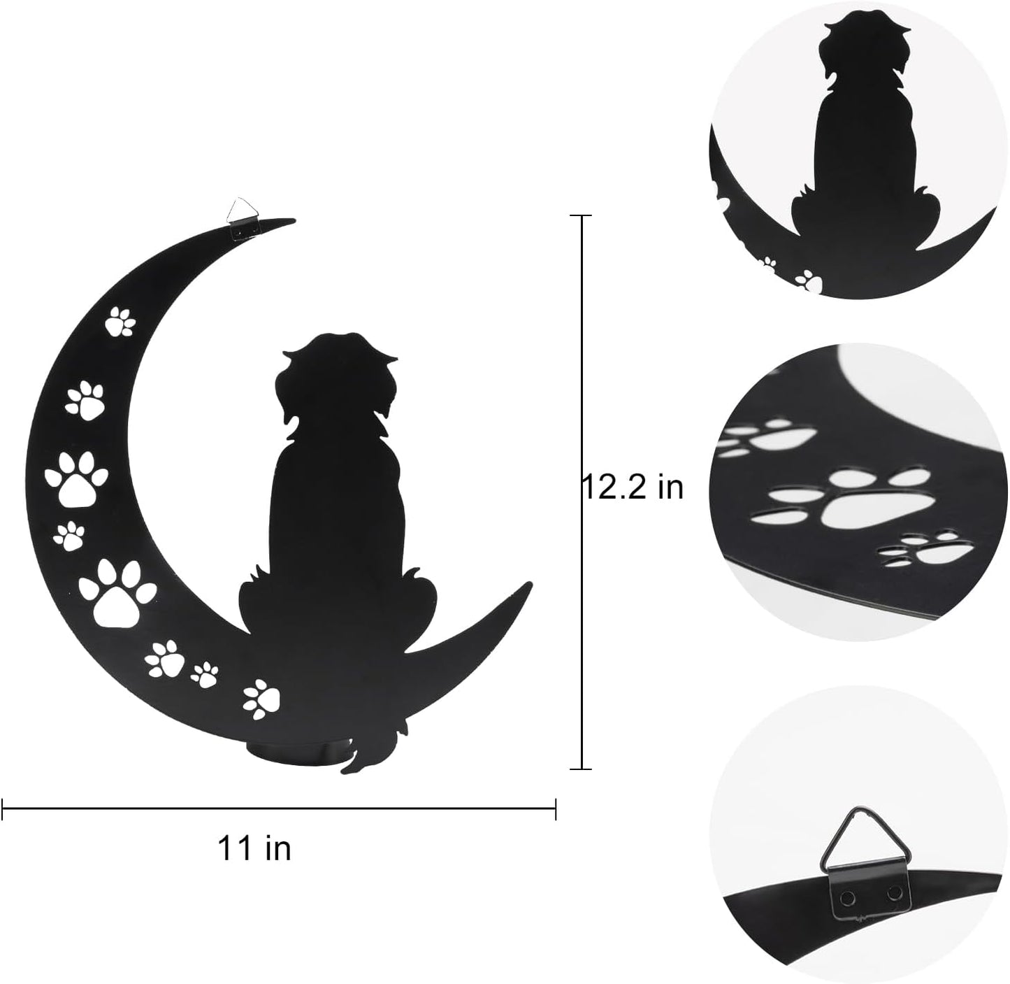 Escultura metal negro para perros 12" decoración