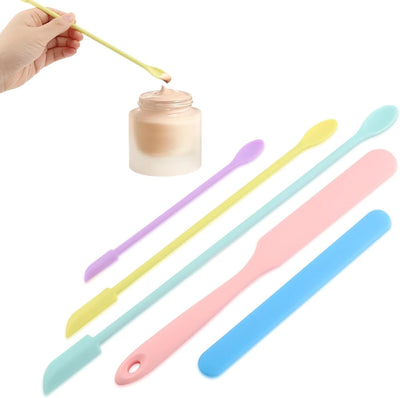 Set 5 espátulas silicona para maquillaje y cosméticos