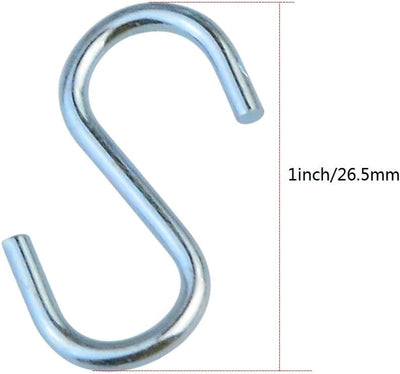 180 Ganchos en S de 1" Metal para Navidad Joyería Llavero