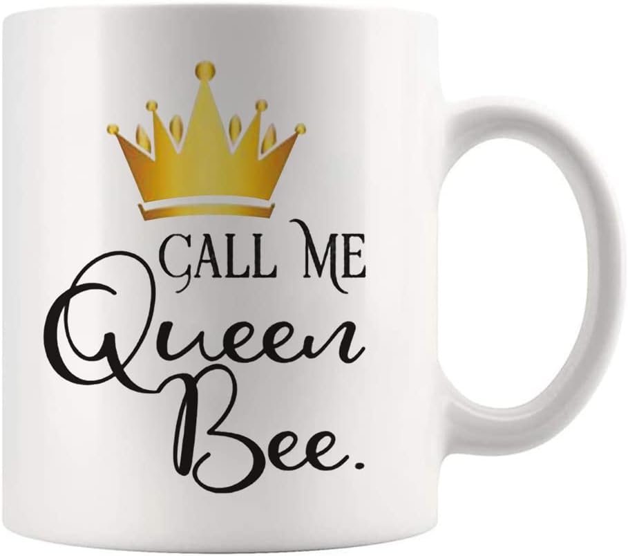Taza café Call Me Queen Bee 11oz color blanco