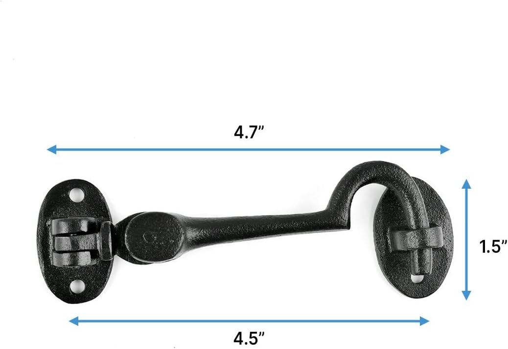 Pestillo puerta hierro forjado negro estilo giratorio 2 pzas