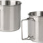 Tazas camping acero inox asas plegables 12oz plateado