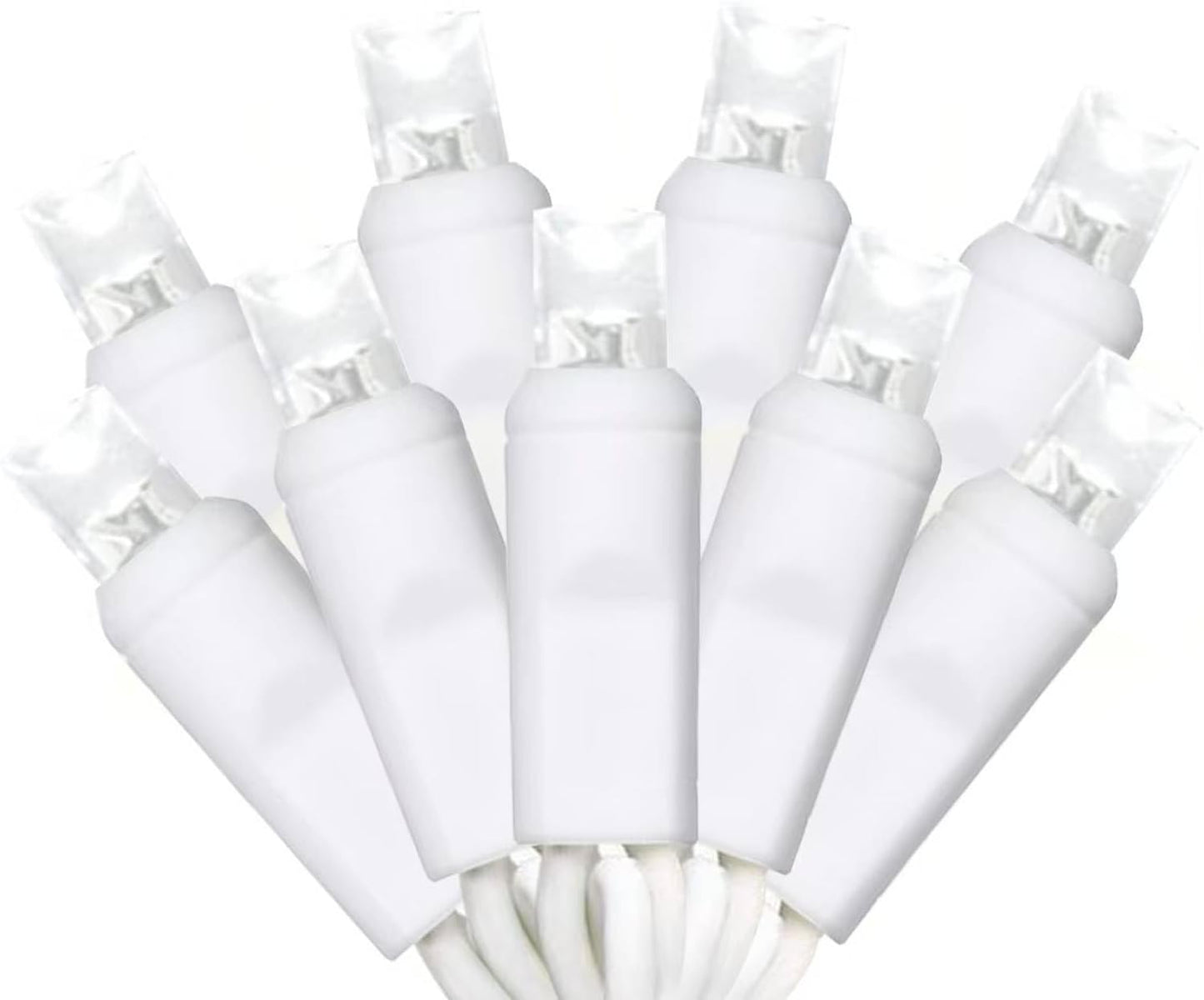 100 Luces LED Navidad 50pulg Blanco Frío Impermeables
