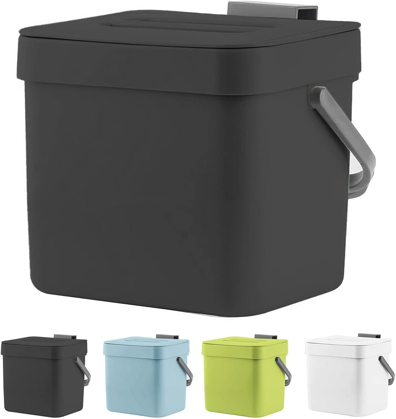 Bote basura cocina con tapa colgante pared