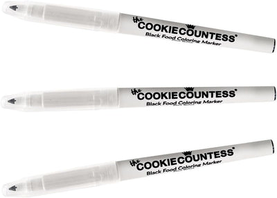 Marcador comida punta fina negro set 3