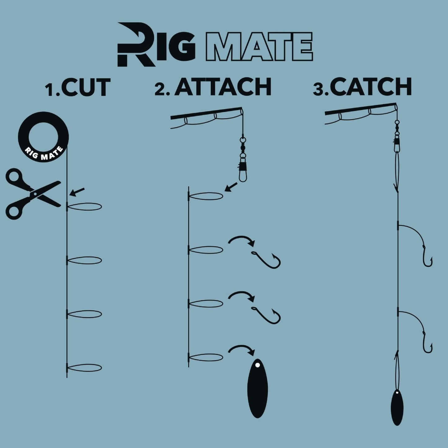 Aparejos bucle colgante 30lb carrete línea pesca 18pulg