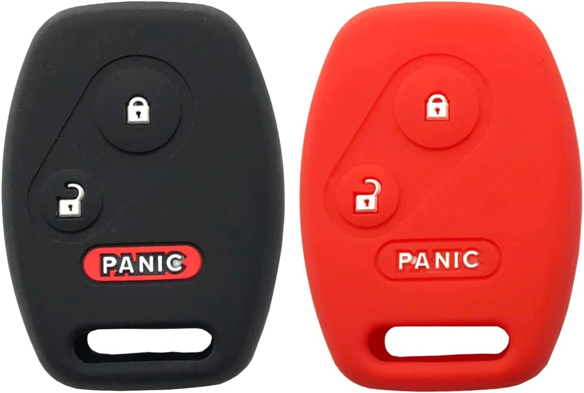 Funda silicona llavero Honda 3 botones negro rojo