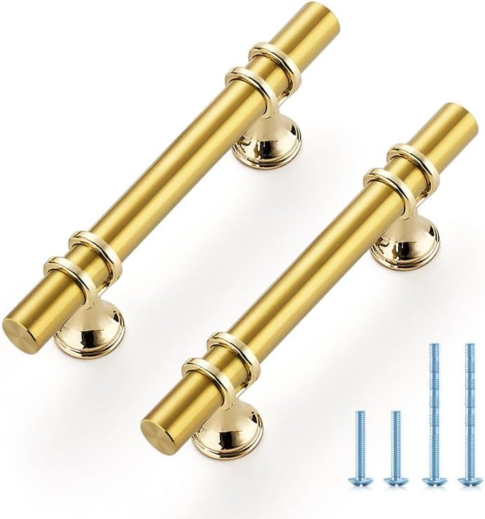 30 Tiradores Dorados 5" para Gabinetes Cocina Armario