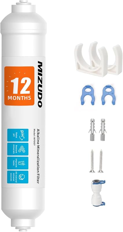 Filtro remineralización 12 meses 1/4" para RO debajo