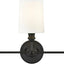 Vanidad interior 3 luces negro mate pantalla tela blanca