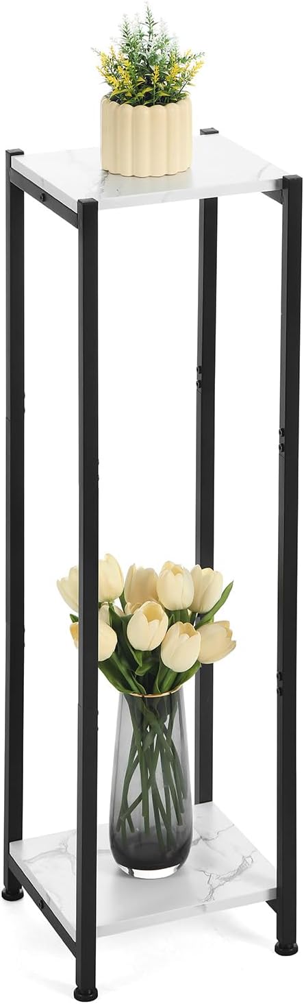 Soporte plantas 40pulg 2 niveles metal y madera resistente