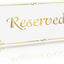 18 Letreros Mesa Reservados 7.1x7.5pulg Dorados Plegables