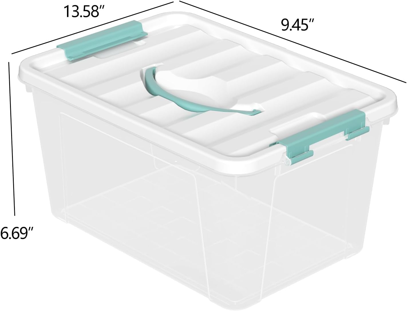 Contenedor 14qt transparente con tapa mango verde