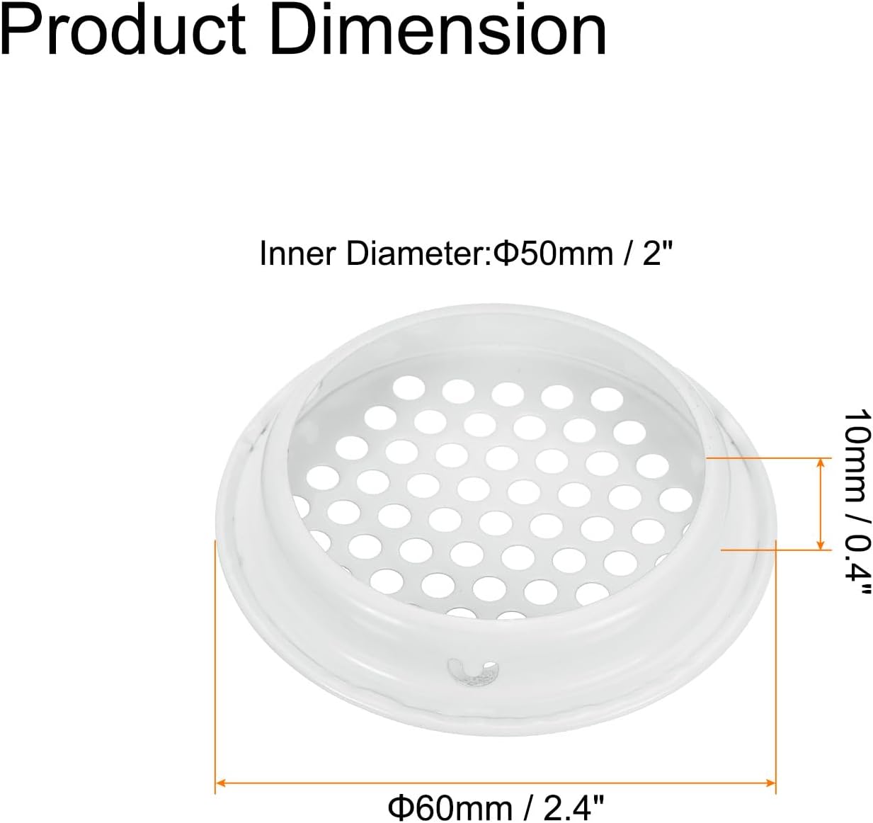 24 Rejillas Ventilación Acero Inox 2pulg Redondas Blanco