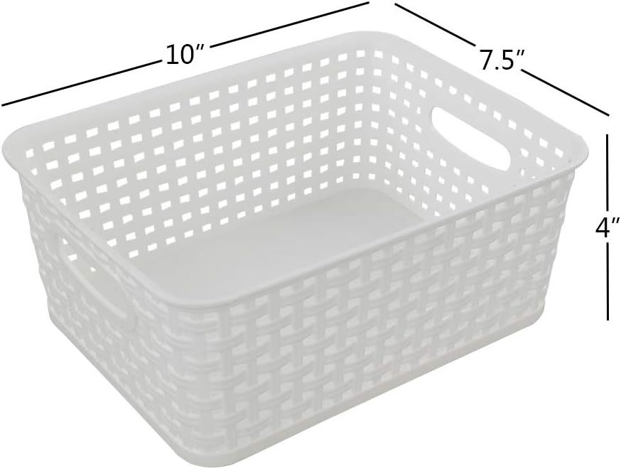 Cesta plástico almacenamiento 10x7.5x4pulg set 6