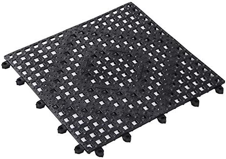 Tapete bar 12x12pulg goma negra flexible 10 barras entrelazadas