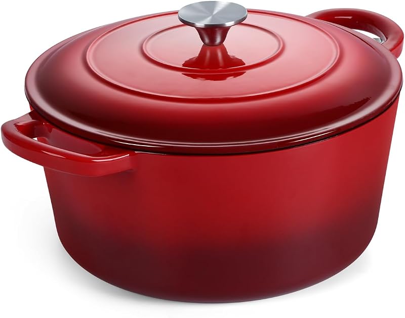 Olla holandesa 3qt hierro fundido esmaltado color rojo