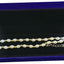 Caja collar cadena terciopelo con luz LED pulsera larga azul