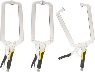 3 Alicates C Ajustables 18" Chapados Níquel Trabajo Madera