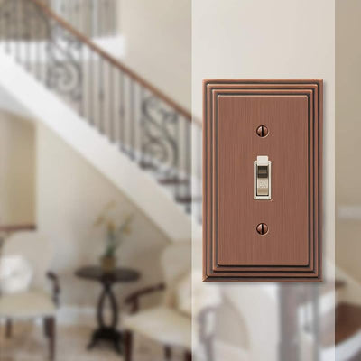 Placa pared interruptor metal fundido cobre antiguo