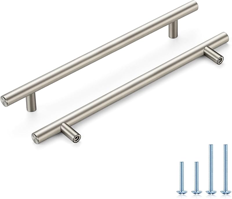 Manijas níquel cepillado 7-1/2" acero inox set 25