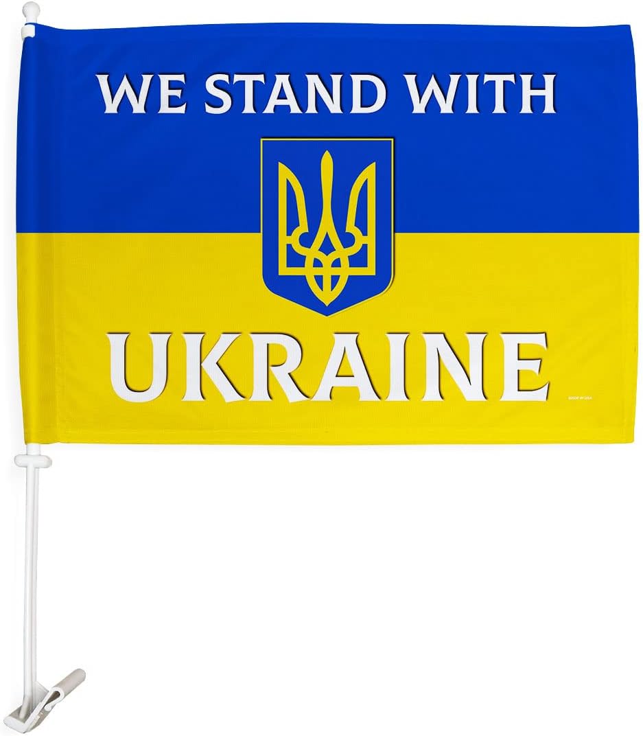 Soporte bandera Ucrania para coche y casa