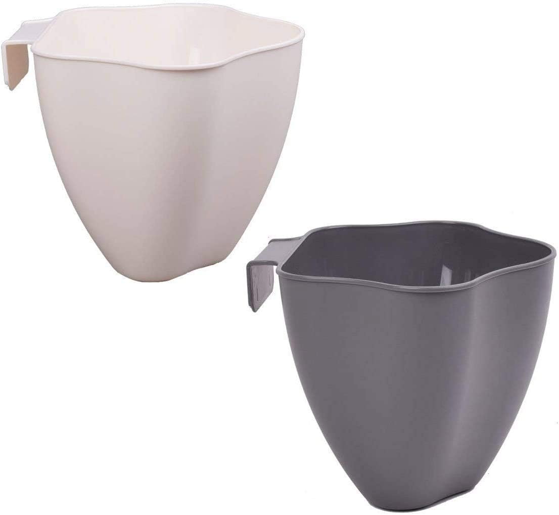Cesta basura multifuncional fregadero 2 pzas marfil y negro