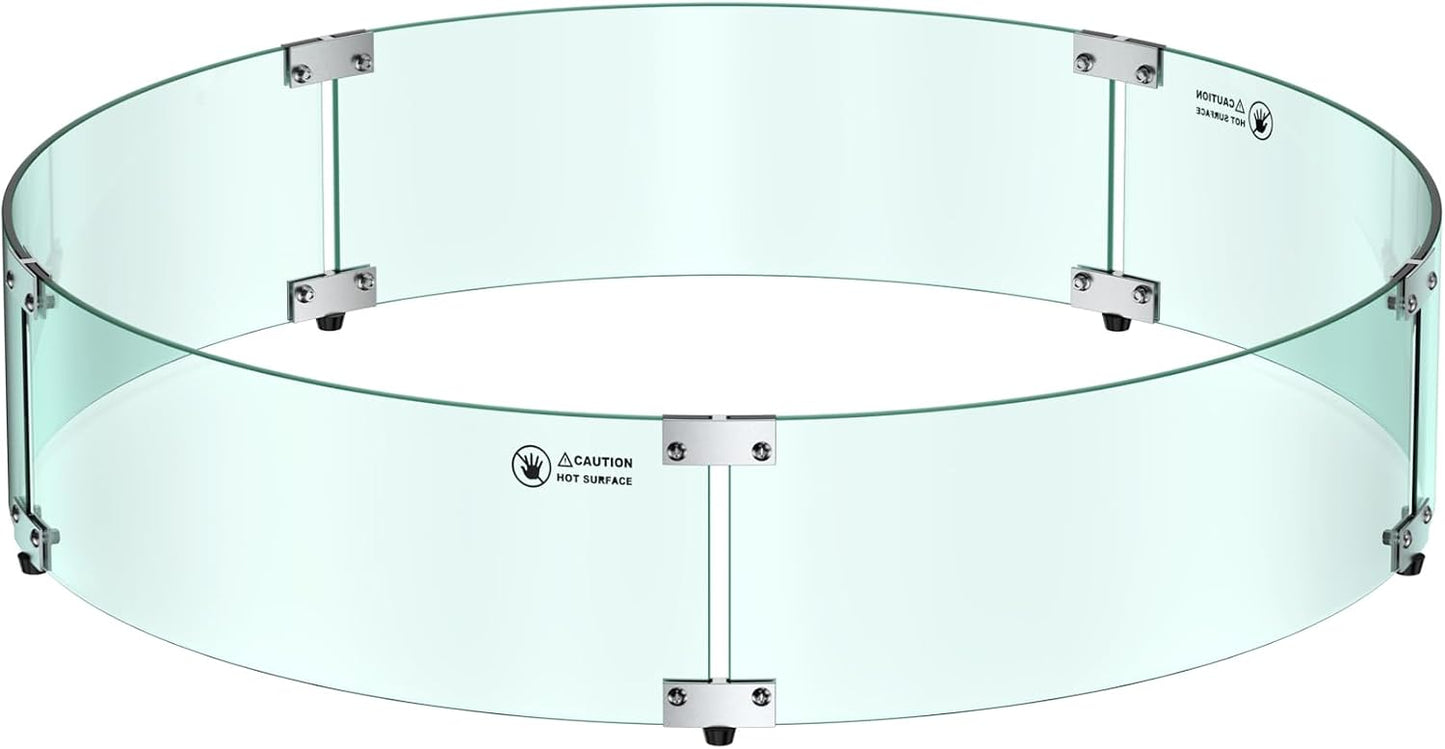Protector viento vidrio hoguera 33x7pulg para sartenes