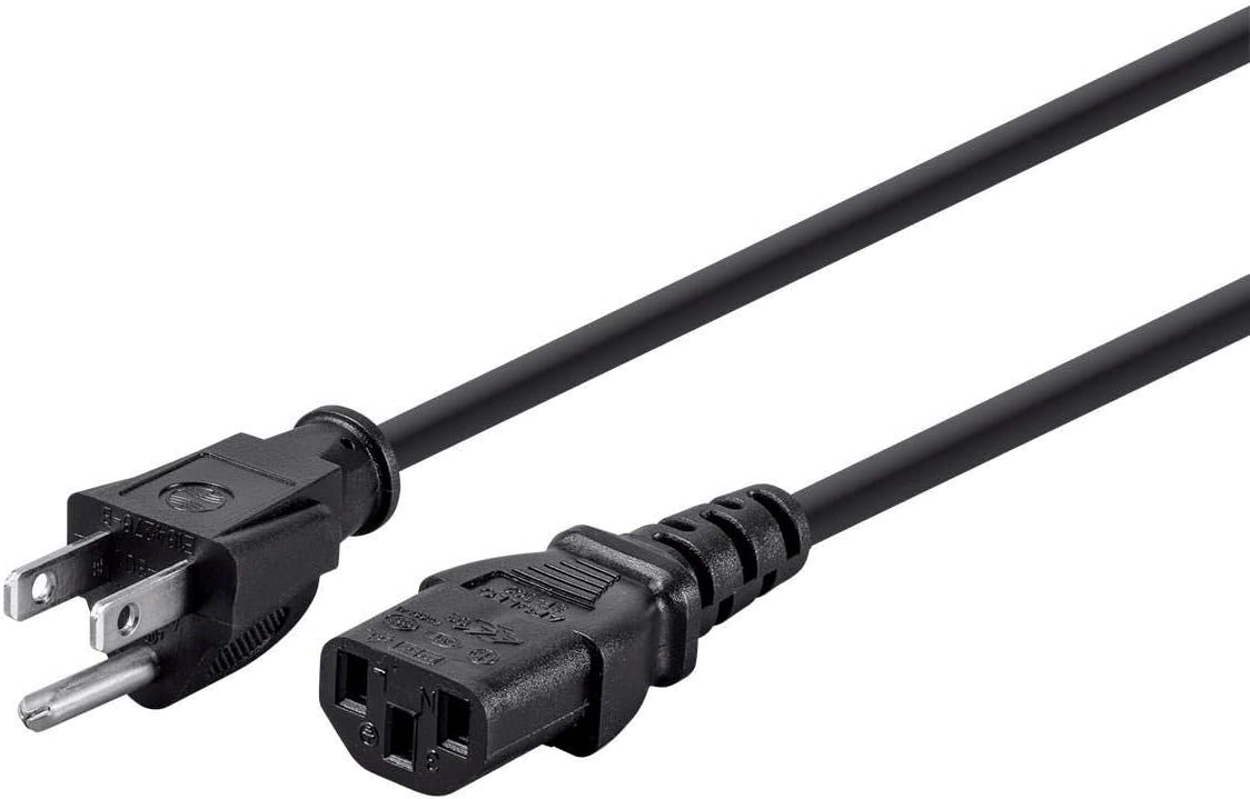 Cable alimentación PC 25pies 3 conductores 10A NEMA