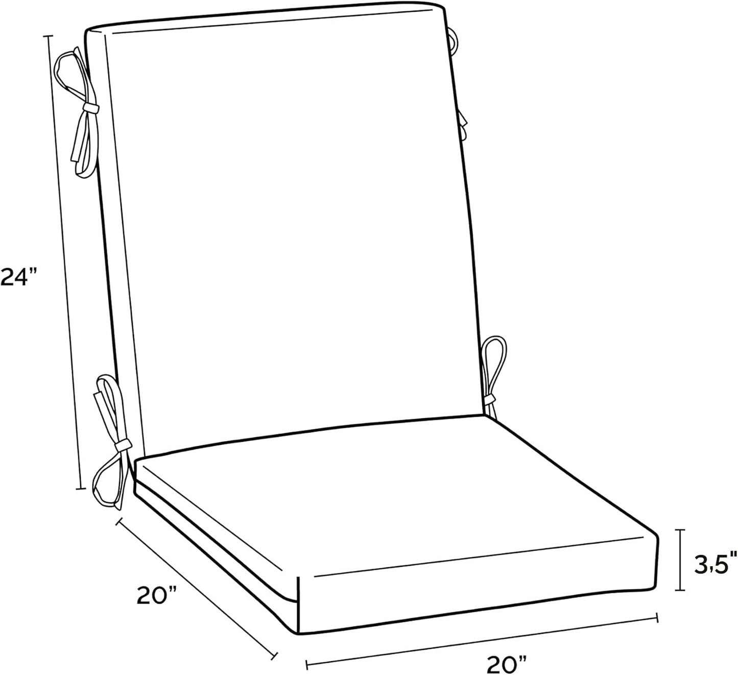 Cojín silla comedor al aire libre 20x20" resistente azul