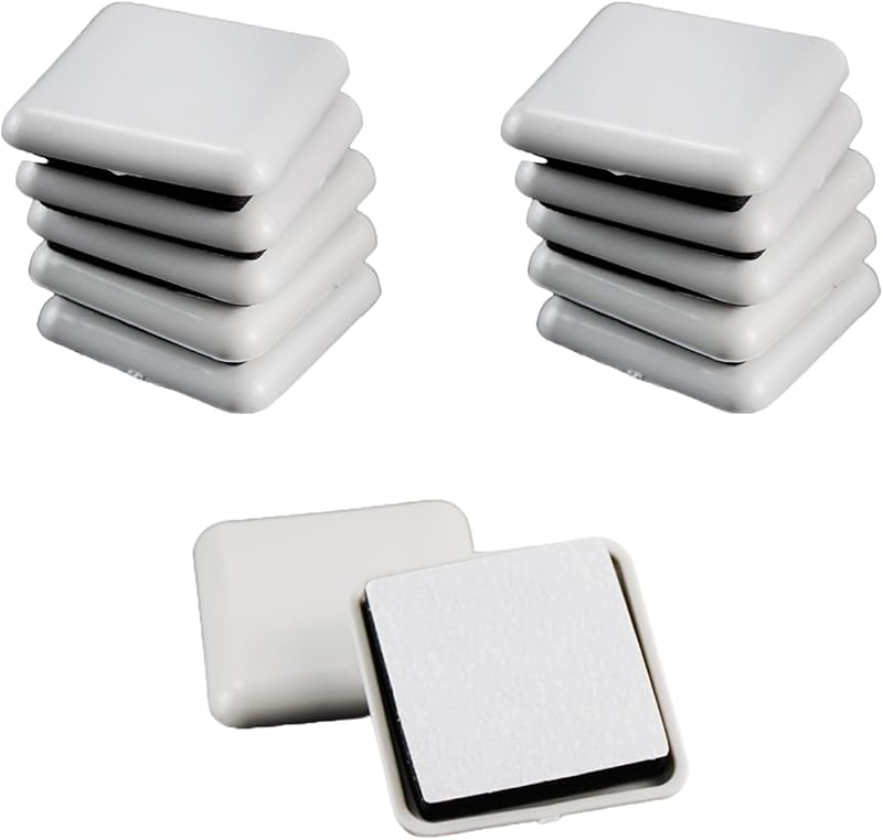 12 Deslizadores Autoadhesivos 1.5pulg Reutilizables Beige