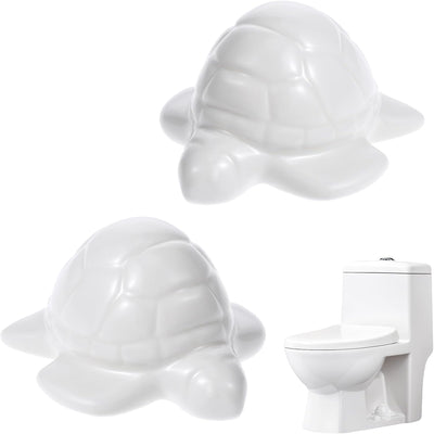 2 Pzas Tapas Inodoro Cerámica Blanca Tortuga Marina