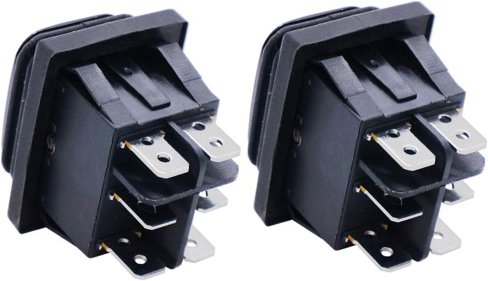 2 Pzas Interruptor Palanca Impermeable 16A 250V 3 Posiciones Negro