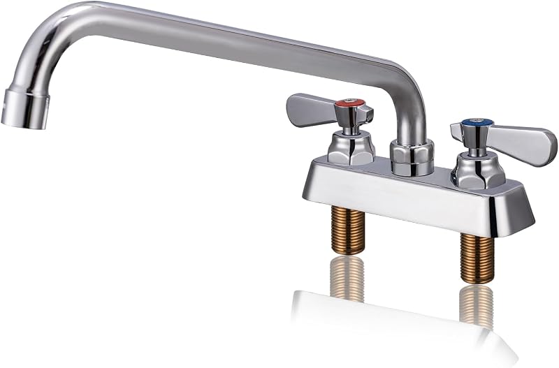 Grifo fregadero comercial 4" boquilla giratoria 12"