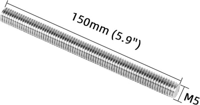 Varilla roscada acero inox 304 18-8 5.9pulg 2 Pzas
