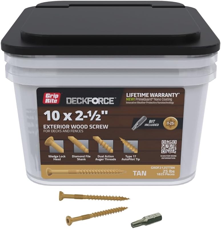 Tornillos madera T-17 nano 10x2.5pulg caja 25lb