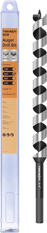 Broca madera 3/4x12 pulg vástago hex 3/8