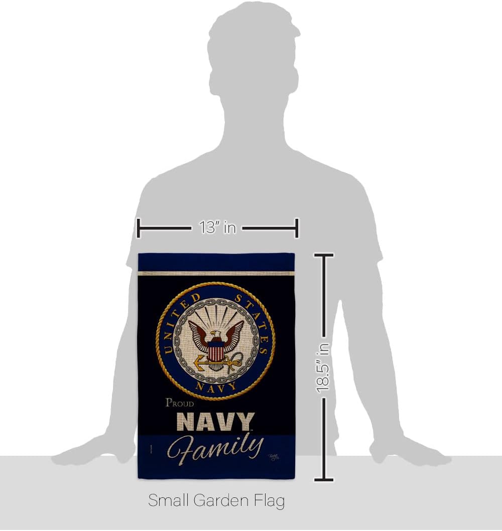 Bandera jardín arpillera USN Seabee doble cara 13x18