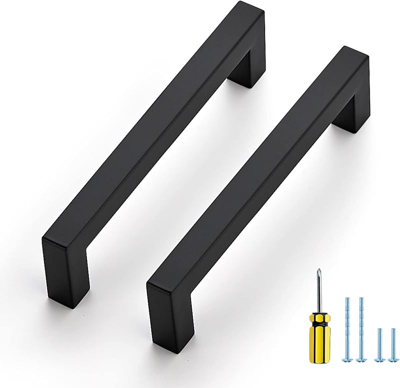 25 Tiradores Gabinete Negro 5" Manijas Cajón