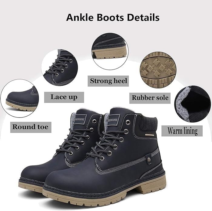 Botas nieve unisex forro piel cálida antiderrap