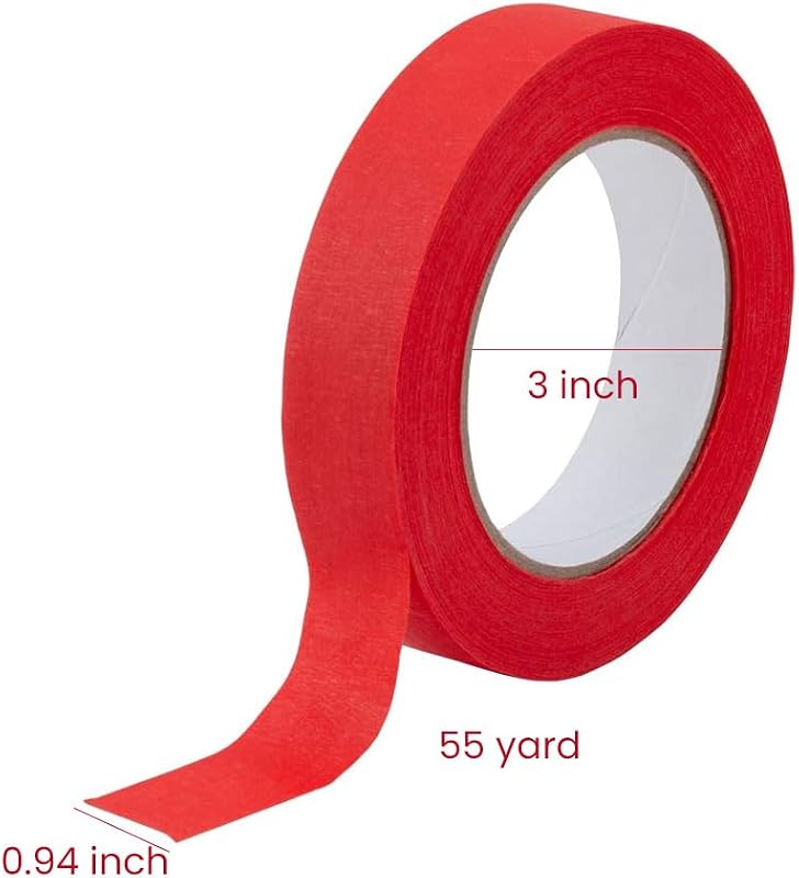 10 Rollos Cinta Adhesiva Roja 1" x55yd