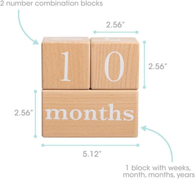 Bloques hitos madera bebé calendario cuenta regresiva