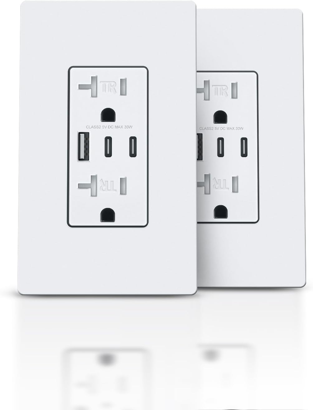 Toma corriente USB 3 puertos 6.0A enchufe pared 20A con USB-C