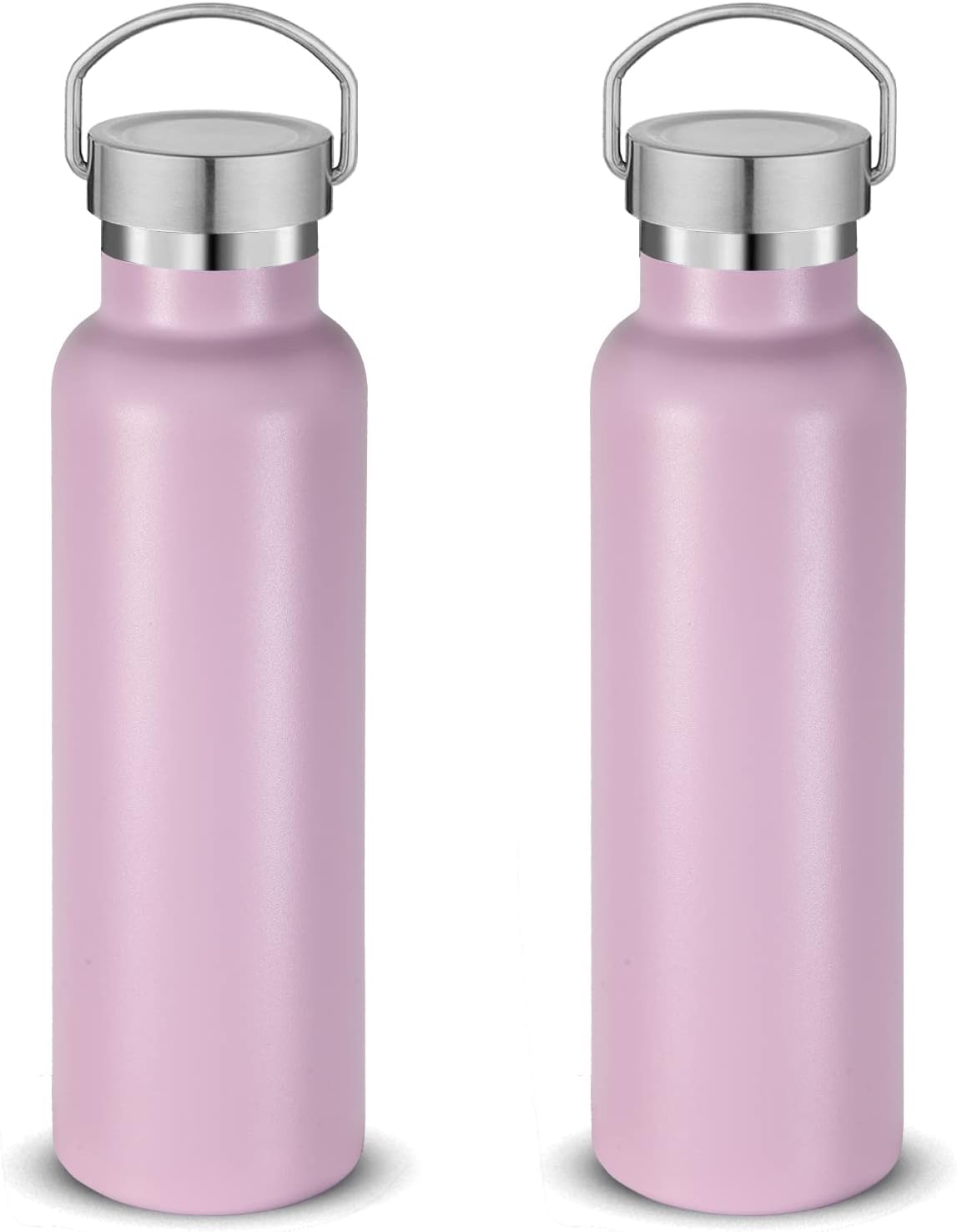 Termo acero inox 20oz doble pared con tapa asa set 2