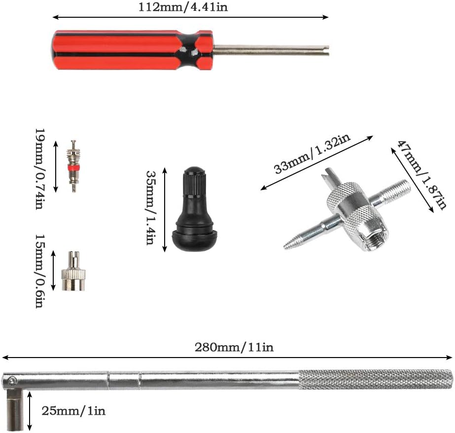 Kit 17 herramientas vástago válvula neumático 6 pzas TR412