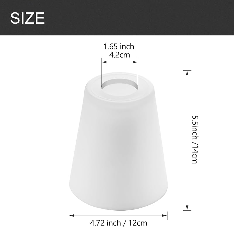 Pantalla vidrio esmerilado E26 1-5/8" set 6 blancas cono